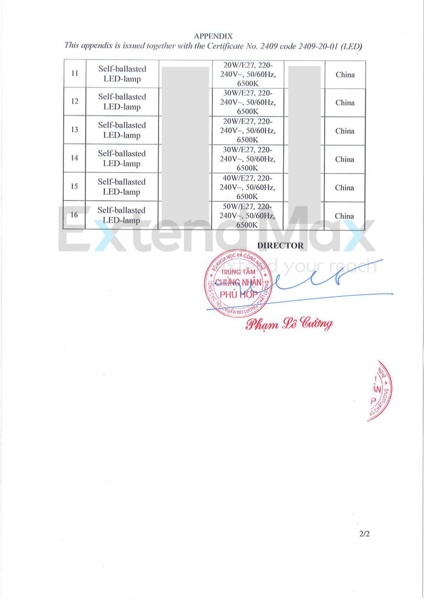 CR Type Approval certificate for LED lightings 3